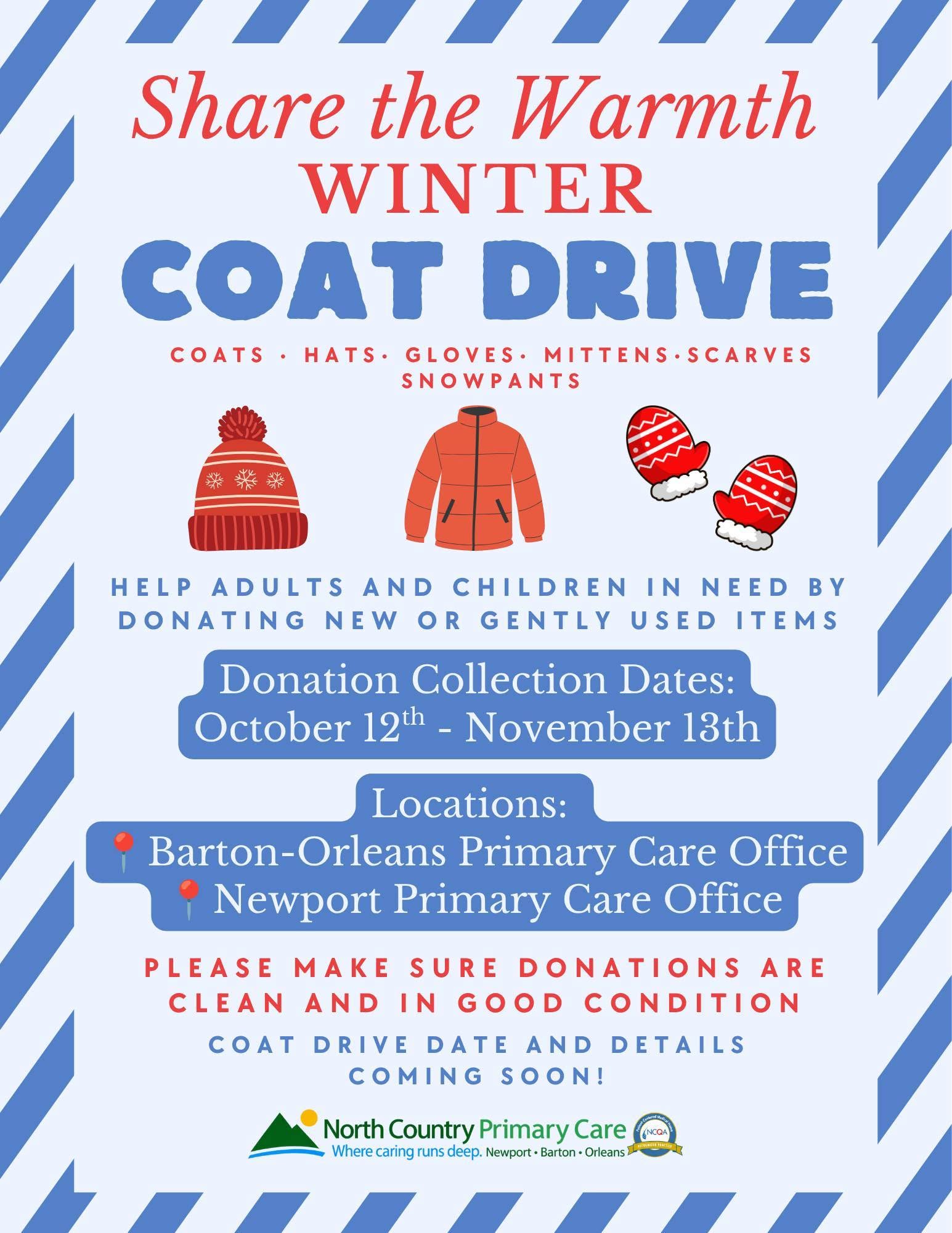 Winter Coat Drive at North Country Primary Care